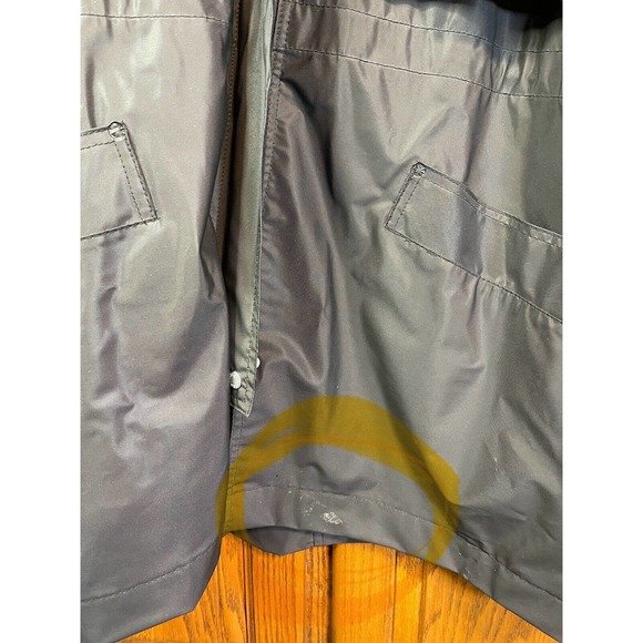 Totes Size L Black Floral Zebra Rain Coat Jacket Pockets - Picture 11 of 11